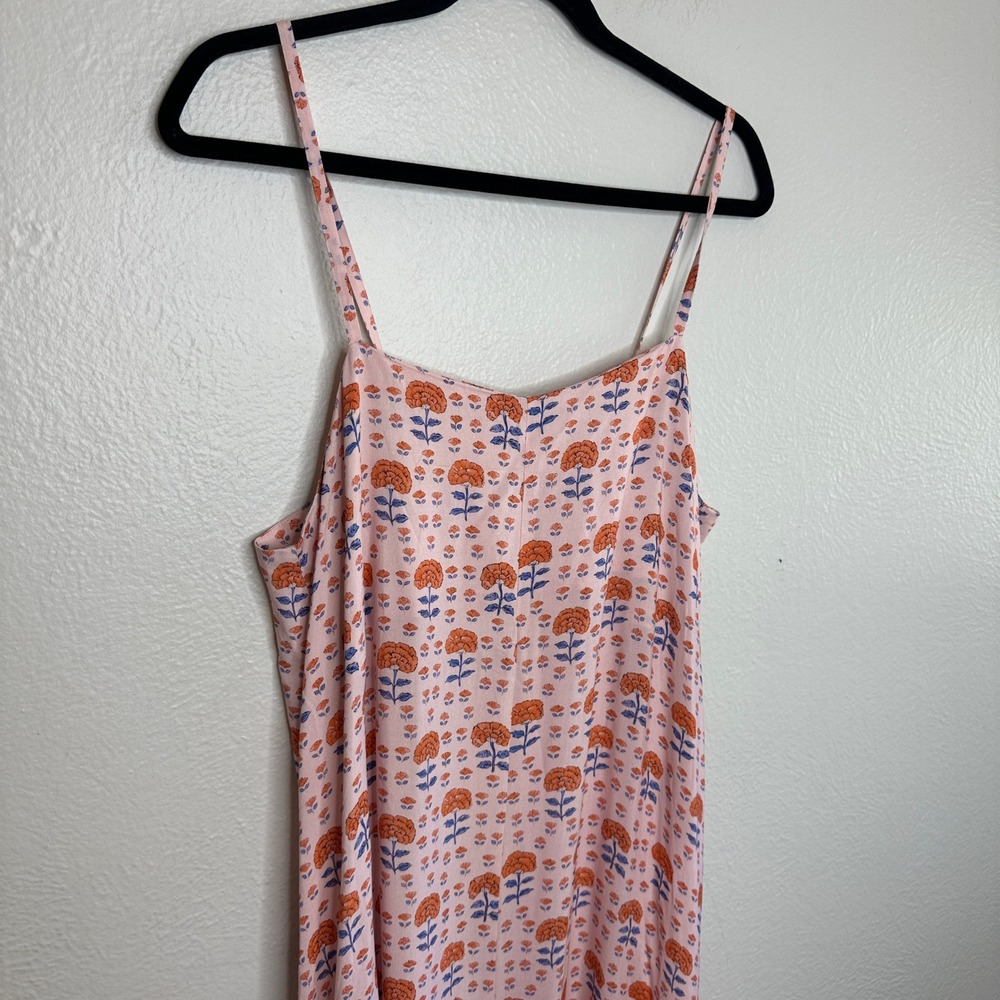 Citrine Swim Lizzie Dress Coral Block Print Floral Maxi Dress Large NEW - Picture 5 of 7